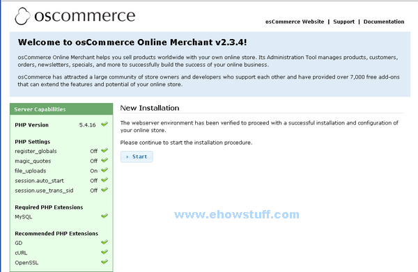 install osCommerce