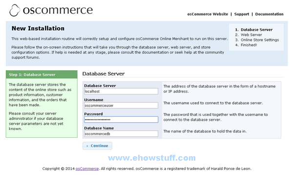 install osCommerce